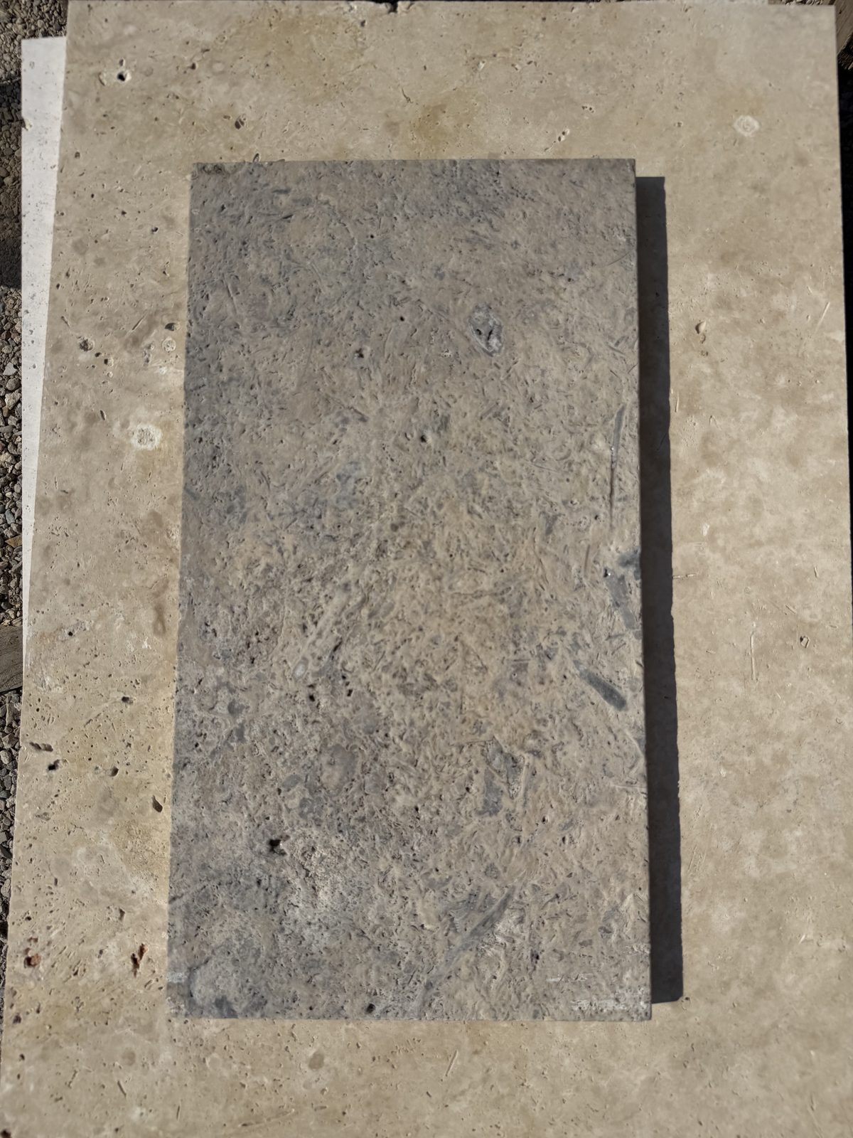 Margelle travertin silver bord droit