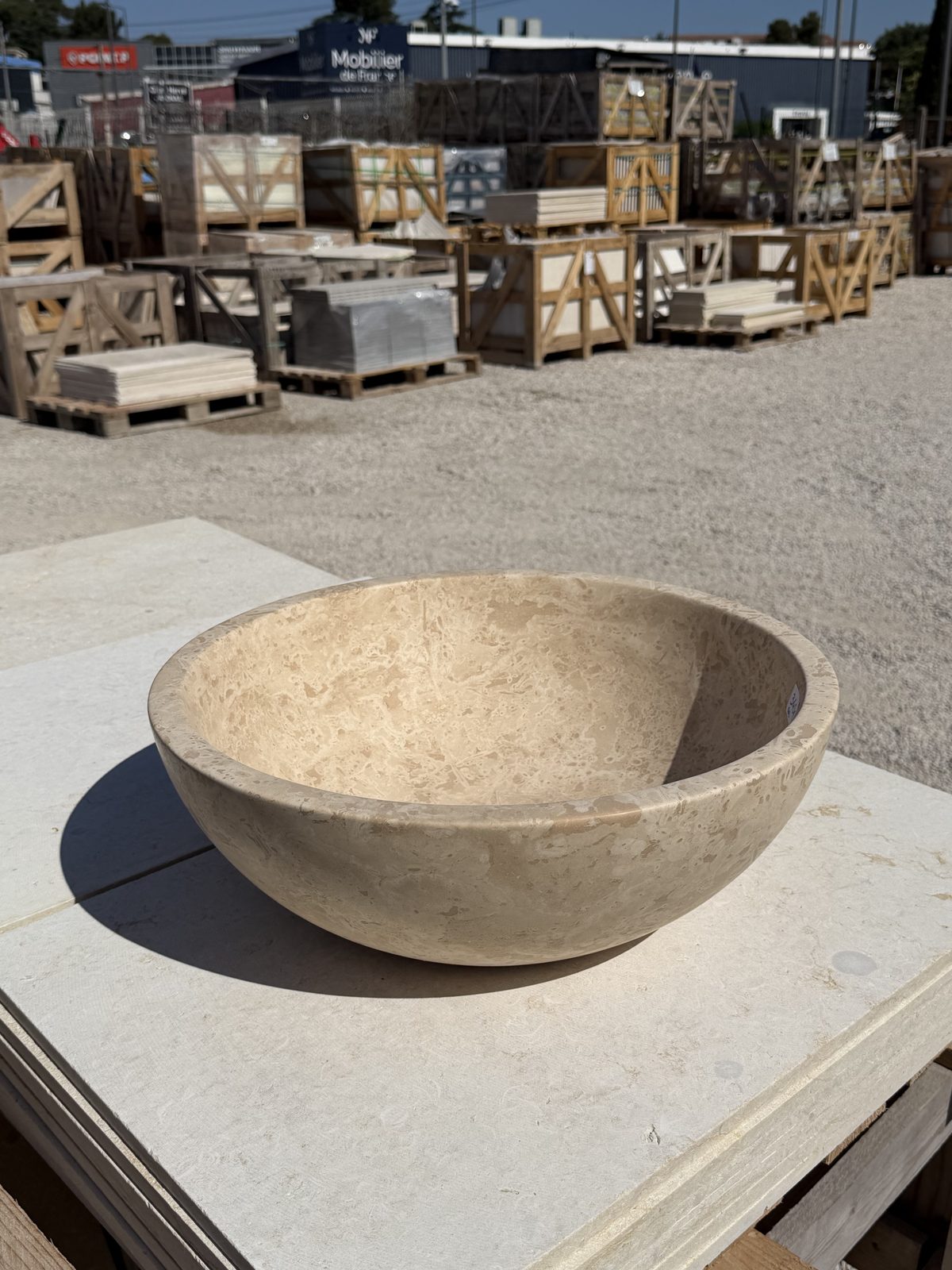 Vasque en travertin CDM Stone Marseille